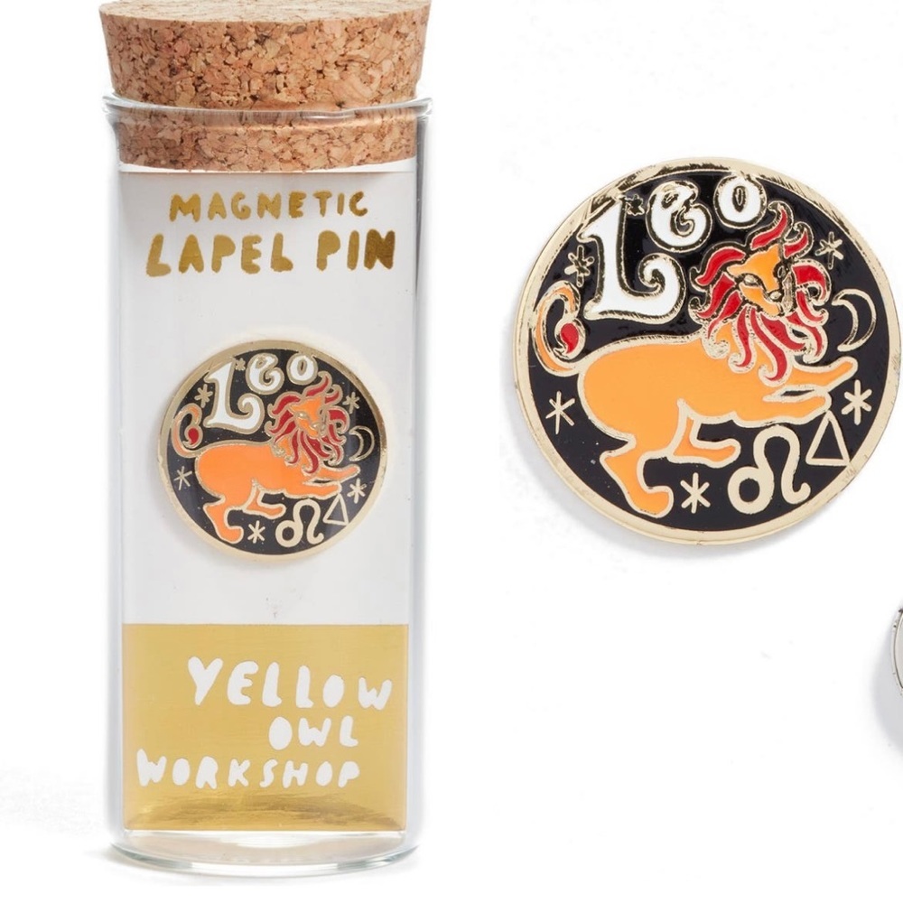NWT Yellow Owl Workshop Leo Magnetic Lapel Pin
